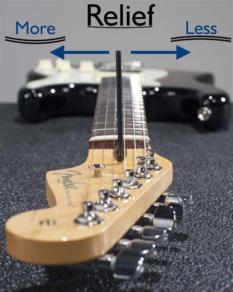 To access and make adjustments to the truss rod, keep the capo on the first fret and remove the truss rod cover located behind the string nut at the headstock. A simple turn in one direction or the other using the appropriately sized wrench will dramatically change the tonality and overall playability of your guitar. For our adjustment …